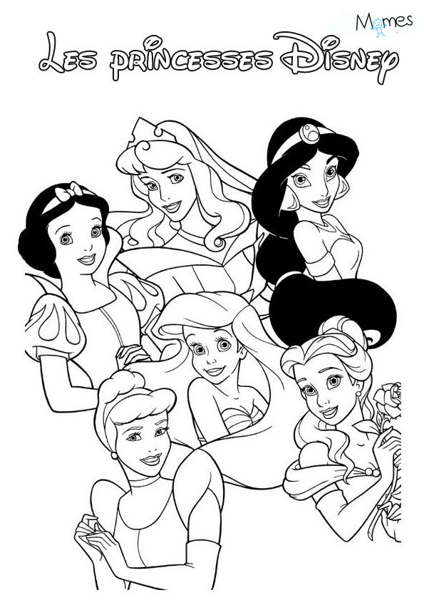 Coloriage Les Princesses Disney - Momes.net