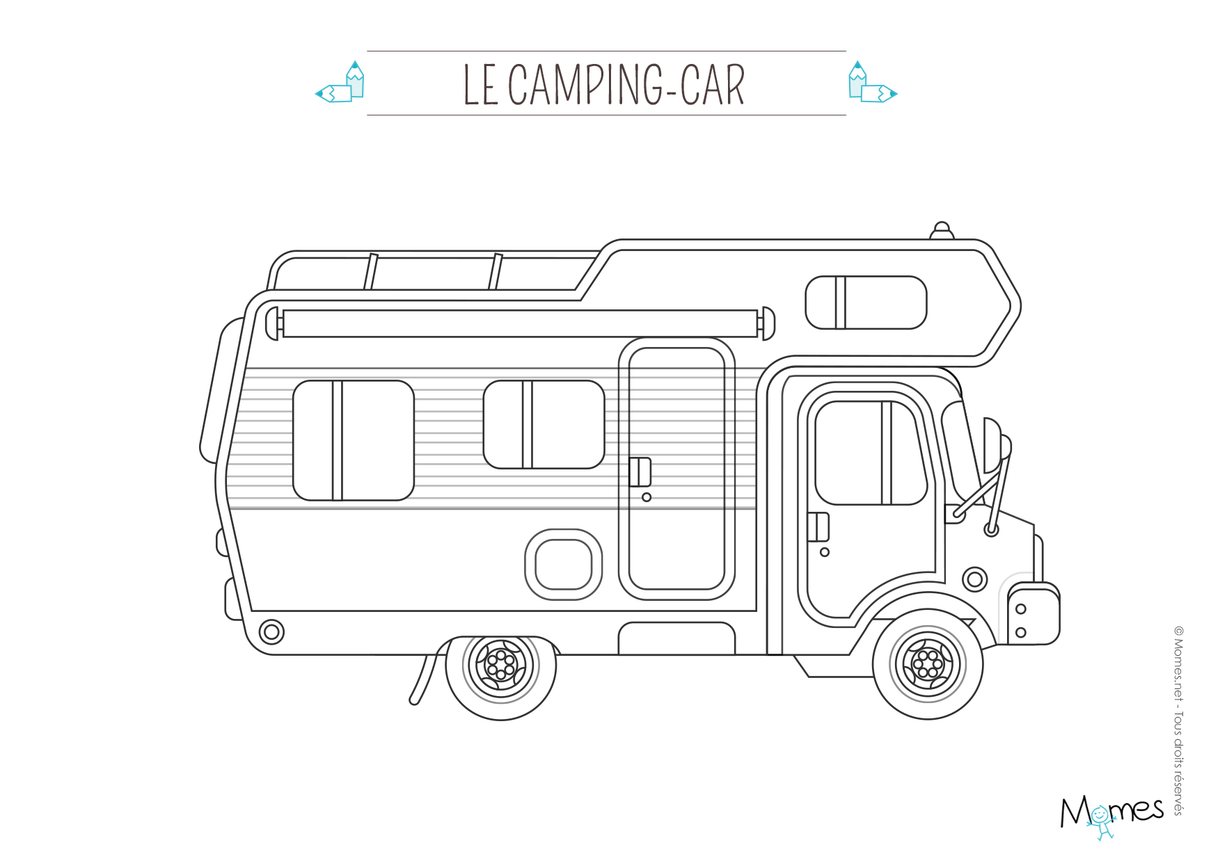 Coloriage voiture : le camping-car - Momes.net
